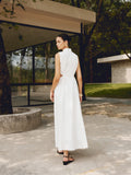 Prettyswomen- Cotton & Linen Elegant Cutout Long Dress