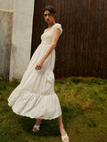 Prettyswomen- Pure Cotton Ruched Long Dress