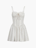 Prettyswomen- Polka Dot Knotted Cami Short Dress