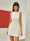 Prettyswomen- Solid Sleeveless Short Dress