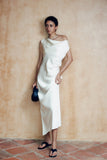 Prettyswomen- Asymmetrical Neck One Shoulder Long Dress