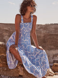 Prettyswomen- Paradise Print Shirred Cami Long Dress