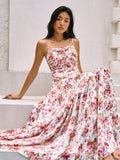 Prettyswomen- Romantic Floral Print Cami Long Dress