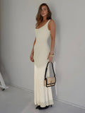 Prettyswomen- Creamy Knit Cami Long Dress