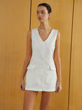 Prettyswomen- Elegant Sleeveless V-Neck Short Dress