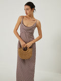 Prettyswomen- Stripe Low Cut Slim Long Dress