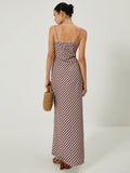 Prettyswomen- Stripe Low Cut Slim Long Dress