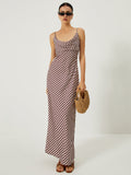 Prettyswomen- Stripe Low Cut Slim Long Dress