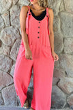 Prettyswomen Button Straps Solid Jumpsuits