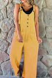 Prettyswomen Button Straps Solid Jumpsuits