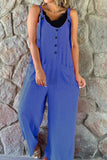 Prettyswomen Button Straps Solid Jumpsuits