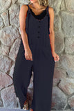 Prettyswomen Button Straps Solid Jumpsuits