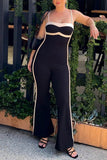 Prettyswomen Contrast Spaghetti Straps Jumpsuits