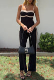 Prettyswomen Contrast Spaghetti Straps Jumpsuits