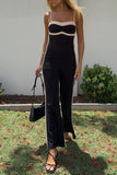 Prettyswomen Contrast Spaghetti Straps Jumpsuits