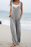 Prettyswomen Contrast Sleeveless Pocket Jumpsuit