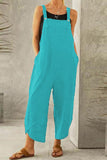 Prettyswomen Cotton Solid Color Strappy Jumpsuit