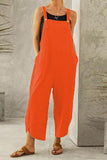 Prettyswomen Cotton Solid Color Strappy Jumpsuit