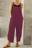 Prettyswomen Cotton Solid Color Strappy Jumpsuit