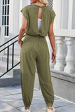 Prettyswomen Cutout Sleeveless Drawstring Long Pants Jumpsuits