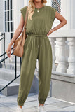 Prettyswomen Cutout Sleeveless Drawstring Long Pants Jumpsuits