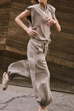 Prettyswomen Cutout Sleeveless Drawstring Long Pants Jumpsuits