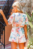 Prettyswomen Floral Print V Neck Flounces Rompers