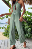 Prettyswomen Green Tie-back Cutout High Waist Jumpsuits