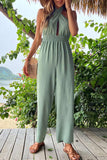 Prettyswomen Green Tie-back Cutout High Waist Jumpsuits