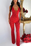 Prettyswomen Lace Halterneck Tie-up Jumpsuits