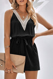 Prettyswomen Lacework V Neck Tie-waist Rompers