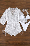 Prettyswomen Mesh Rompers Cover-up Three-piece Bikini Suits