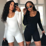 Prettyswomen Women Clothing Winter Solid Color Slim Sports Long Sleeve Jumpsuit