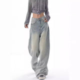 korean fashion Ken Studio Early Autumn New Jeans Women's American Retro Design Niche Loose Wide-Leg Pants Pants