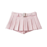 dream clothes Ypff Trendy Women's Sexy Hot Girl Low Waist Navel Skirt Belt Underpants Anti-Exposure Skirt Pleated Skirt