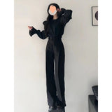 business casual outfits Elegant High-Rise Suit Korean Style High Waist Straight Loose Slimming Mopping Wide-Leg Suit Pants for Women Autumn and Winter