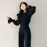 business casual outfits Elegant High-Rise Suit Korean Style High Waist Straight Loose Slimming Mopping Wide-Leg Suit Pants for Women Autumn and Winter