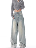 korean fashion Ken Studio Early Autumn New Jeans Women's American Retro Design Niche Loose Wide-Leg Pants Pants