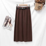 2000s fashion Knitted Skirt for Women Autumn and Winter New High-Grade Elastic Belt Belt Draping Pit Straight Skirt One-Step Skirt