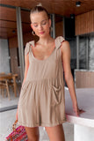 Prettyswomen Summer Women Clothing Solid Color Sleeveless Casual Women Jumpsuit