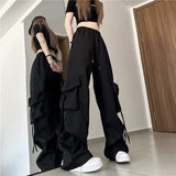 tomboy fits American Retro Slimming Overalls for Women Leg Loose Casual Pants