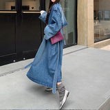 fall women's outfits 2024 Autumn Advanced Casual Long Retro Elegant Denim Wide Trench Coat