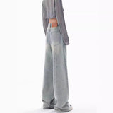 korean fashion Ken Studio Early Autumn New Jeans Women's American Retro Design Niche Loose Wide-Leg Pants Pants