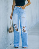 baggy jeans Factory Direct Women's Jeans 2024 Autumn Street Hipster Ripped Wide-Leg Pants