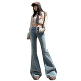 fall fashion American Retro Spicy Girl Skinny Jeans Women's Autumn and Winter New Low Waist Loose Slimming Flared Mopping Pants