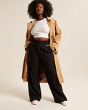 Prettyswomen-shop 2024 fall fashion trends Spring and Summer New Commuter Draping Slimming Pocket High Waist Wide Leg Pants Versatile with Belt Casual Pants for Women