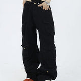 lookbook outfits Workwear Straight Trousers Street Style Loose All-Match Casual Wide-Leg Pants