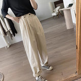 Prettyswomen-shop tomboy outfit Simple Casual Pants for Women Spring and Autumn New Loose plus Size Slimming Trousers Elastic High Waist Cotton Harem Pants for Women