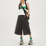 baggy American-Style Retro Pants Women's Cropped Pants Hip Hop Jeans 