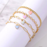 gold Retro Thick Chain Personalized Bracelet Mixed Open Bracelet Bracelet Stacked Style Suit Bracelet